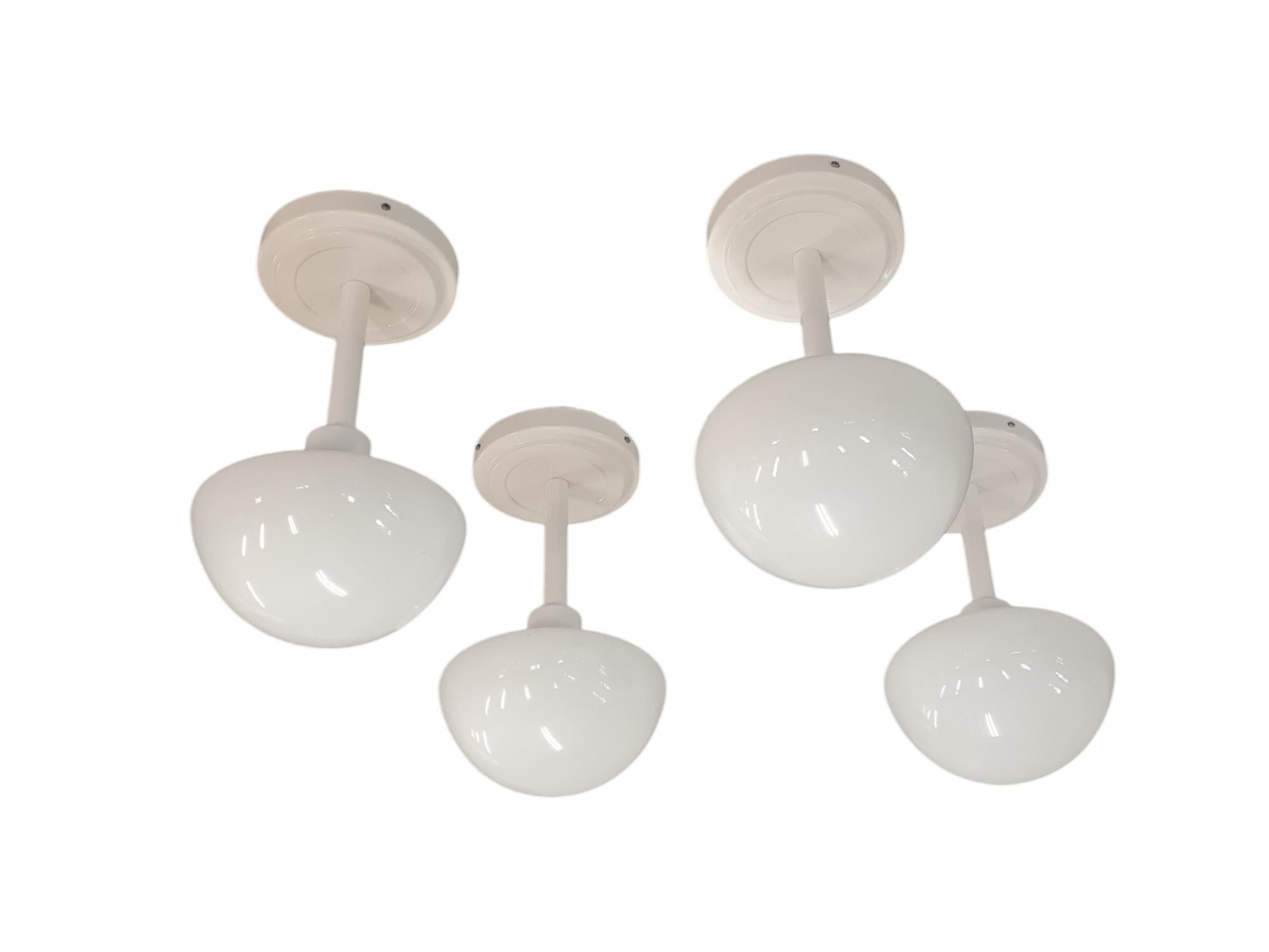 Klaus Michalik Vierer-Set Bau Ceiling Lights 5574 in Weiß, Orno 1980s (Finnisch) im Angebot