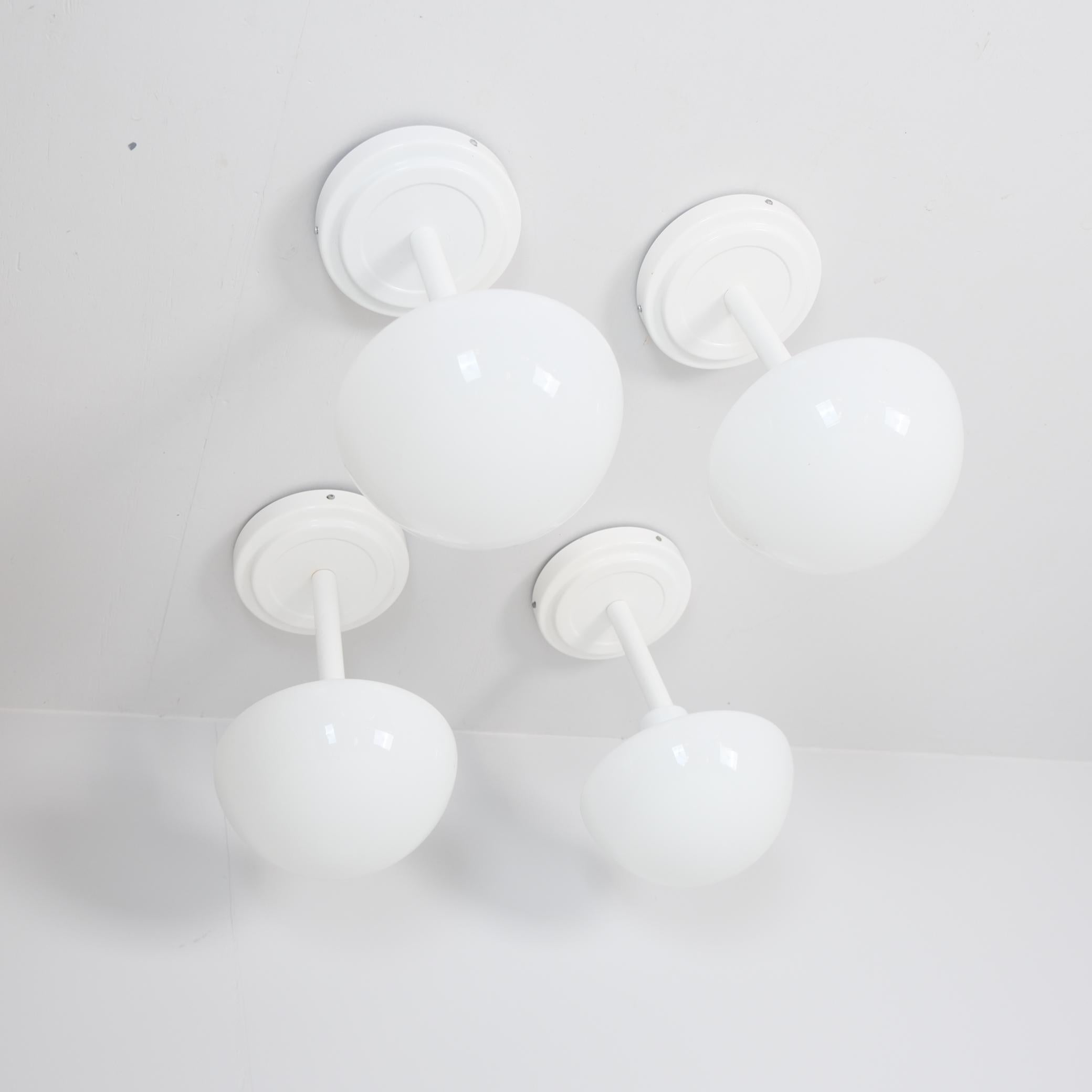 Klaus Michalik Vierer-Set Bau Ceiling Lights 5574 in Weiß, Orno 1980s (Metall) im Angebot