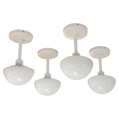 Klaus Michalik Set of Four Bau Ceiling Lights 5574 in Full White, Orno 1980s