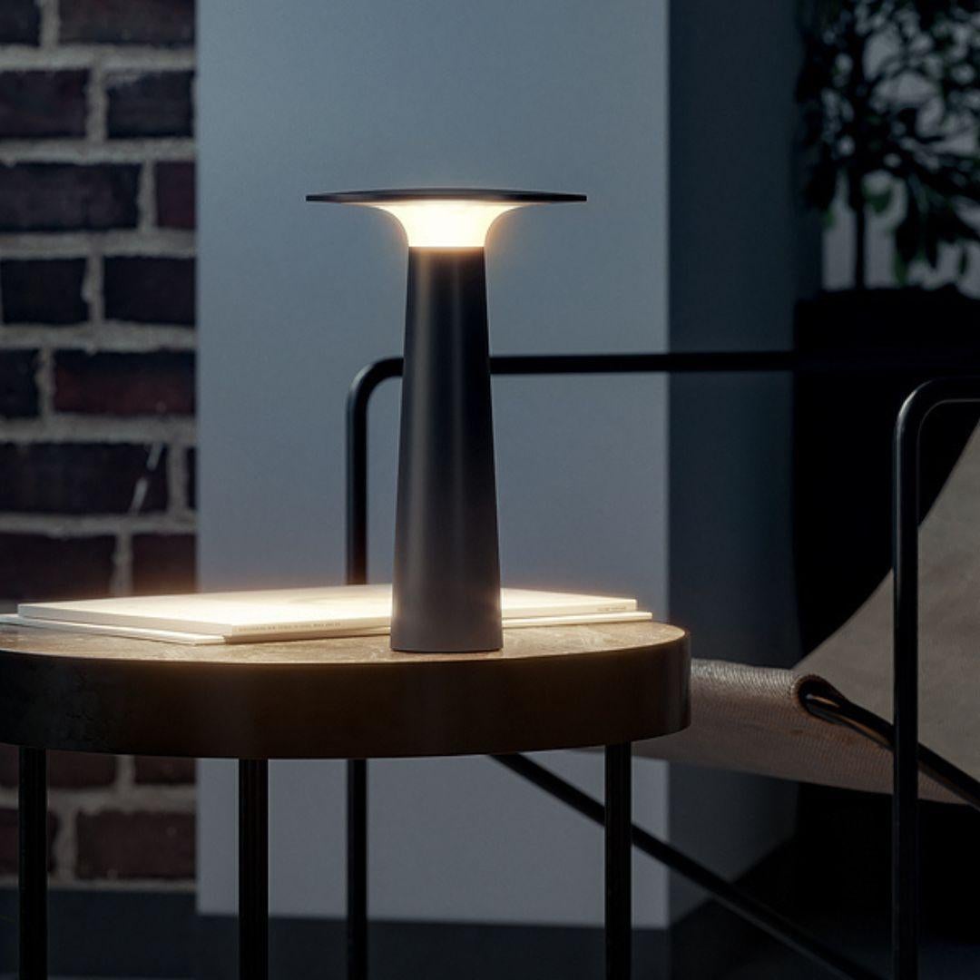 Klaus Nolting 'Lix' portable outdoor aluminum table lamp in black for IP44de

Founded in 1933 in East Westphalia, Germany, ID44.DE has quickly become one of the most innovative outdoor lighting companies in Europe, producing innovative pieces