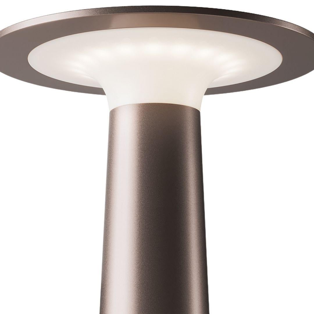 Mid-Century Modern Klaus Nolting 'Lix' Portable Outdoor Aluminum Table Lamp in Bronze for Ip44de For Sale