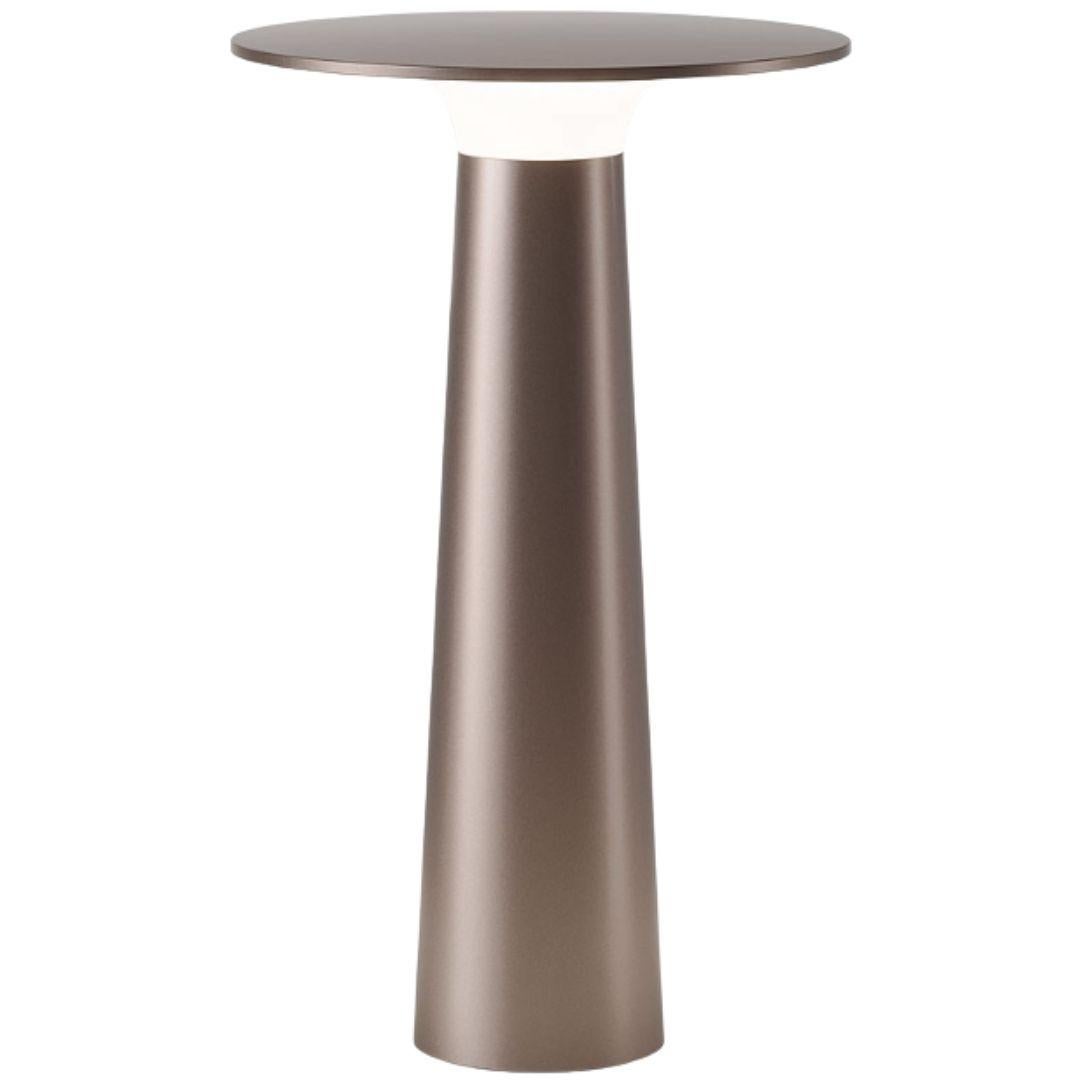 Contemporary Klaus Nolting 'Lix' Portable Outdoor Aluminum Table Lamp in Gold for IP44de For Sale