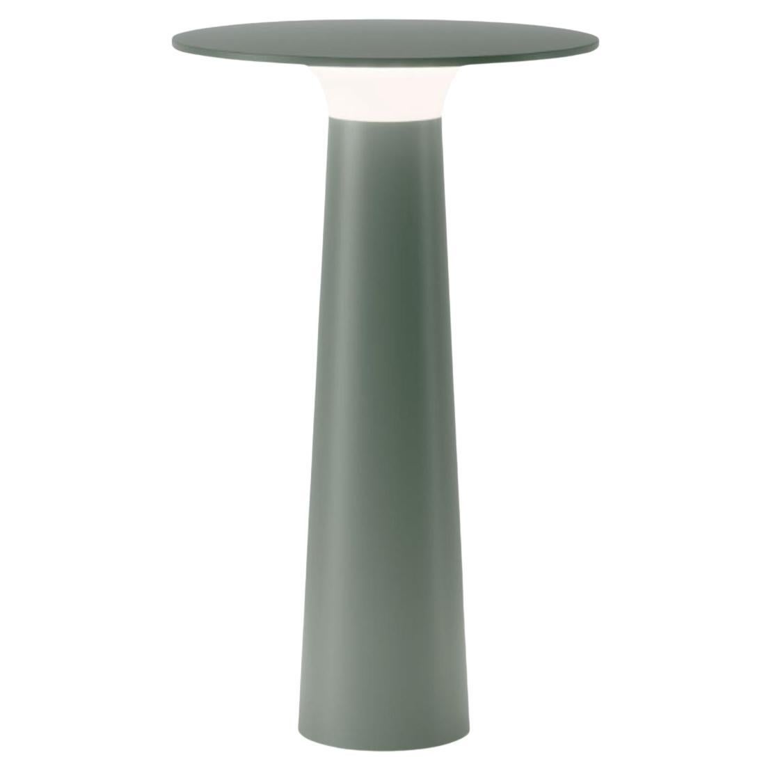 Klaus Nolting 'Lix' Portable Outdoor Aluminum Table Lamp in Sage for IP44de For Sale