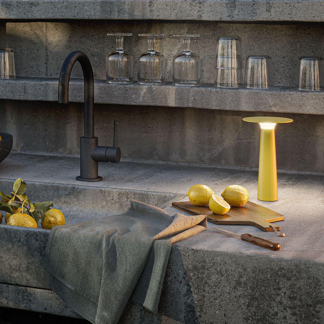 Klaus Nolting 'Lix' portable outdoor aluminum table lamp in yellow for IP44de

Founded in 1933 in East Westphalia, Germany, IP44.DE has quickly become one of the most innovative outdoor lighting companies in Europe, producing innovative pieces