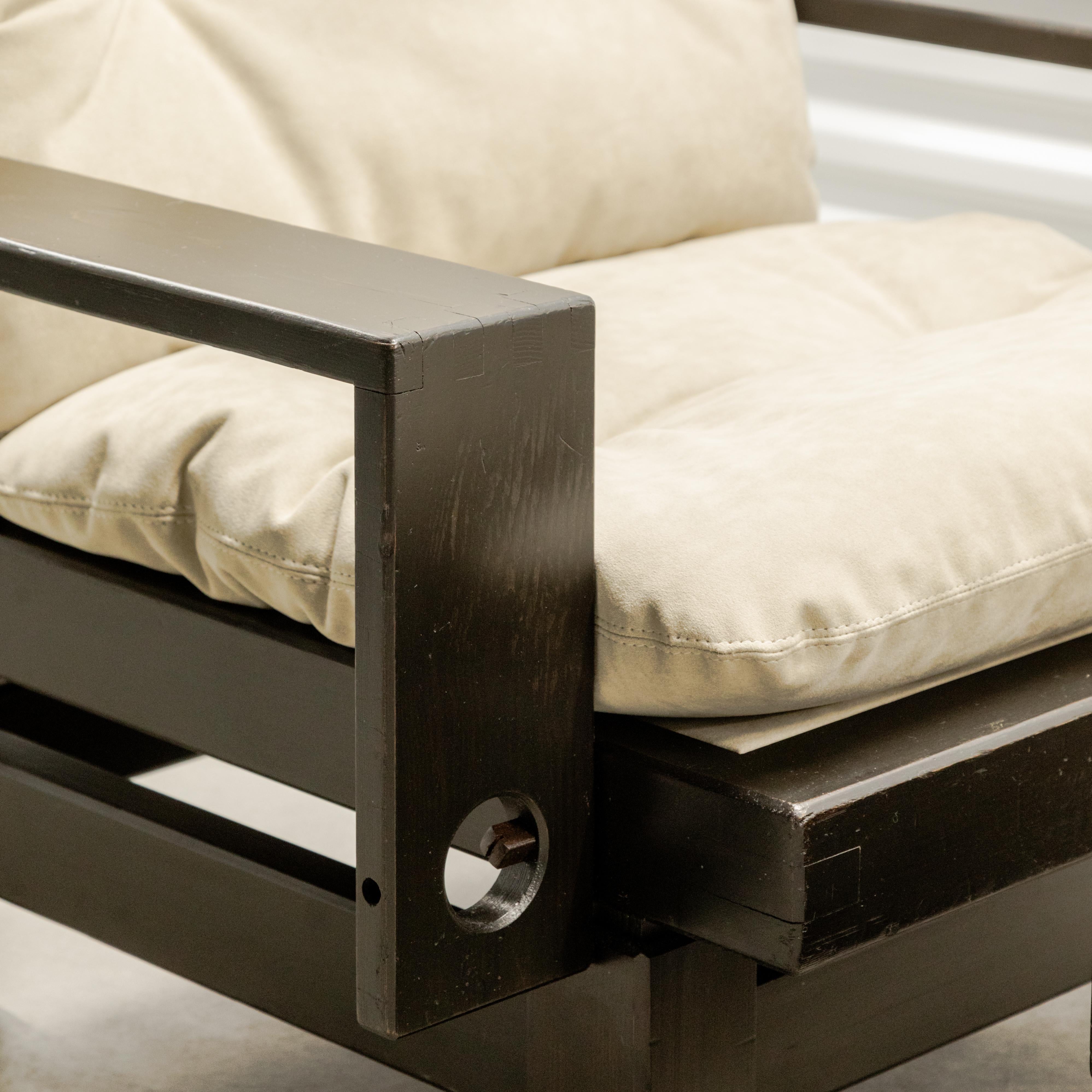 Ultrasuede Klaus Rausch  Chaise longue + Ottoman en vente