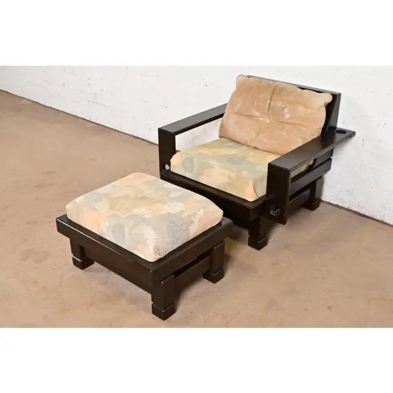 Rare et exceptionnelle chaise de salon géométrique brutaliste du milieu du siècle dernier avec ottoman

Par Klaus Rausch pour Rausch Collectional, Ligne 