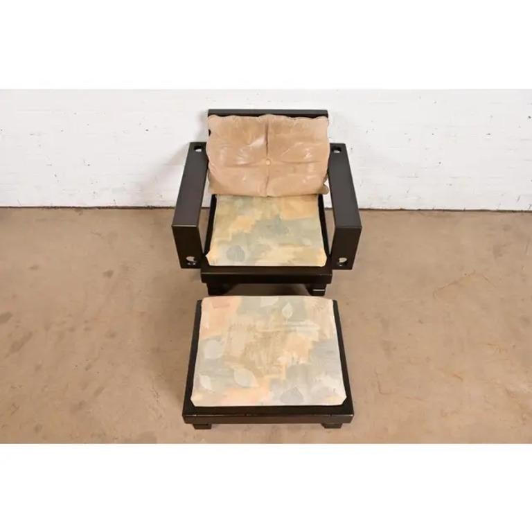 Chaise longue et ottoman géométriques brutalistes du milieu du siècle de Klaus Rausch, années 1960 Bon état - En vente à South Bend, IN