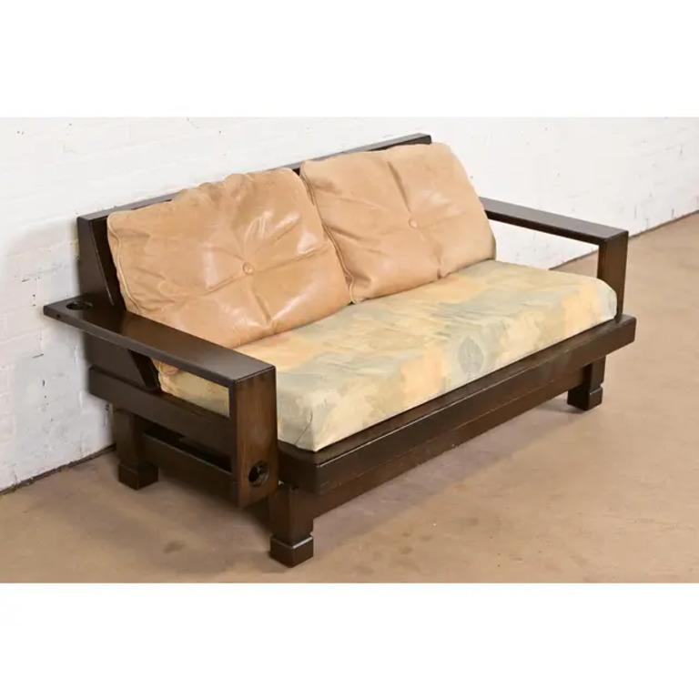 Klaus Rausch Mid-Century Brutalist Geometric Loveseat, 1960s In Good Condition For Sale In South Bend, IN