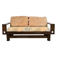 Loveseat Geométrico Brutalista de Mitad de Siglo Klaus Rausch, Años 60