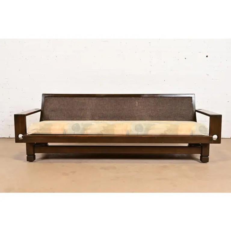 Cuir Canapé géométrique brutaliste du milieu du siècle de Klaus Rausch, années 1960 en vente