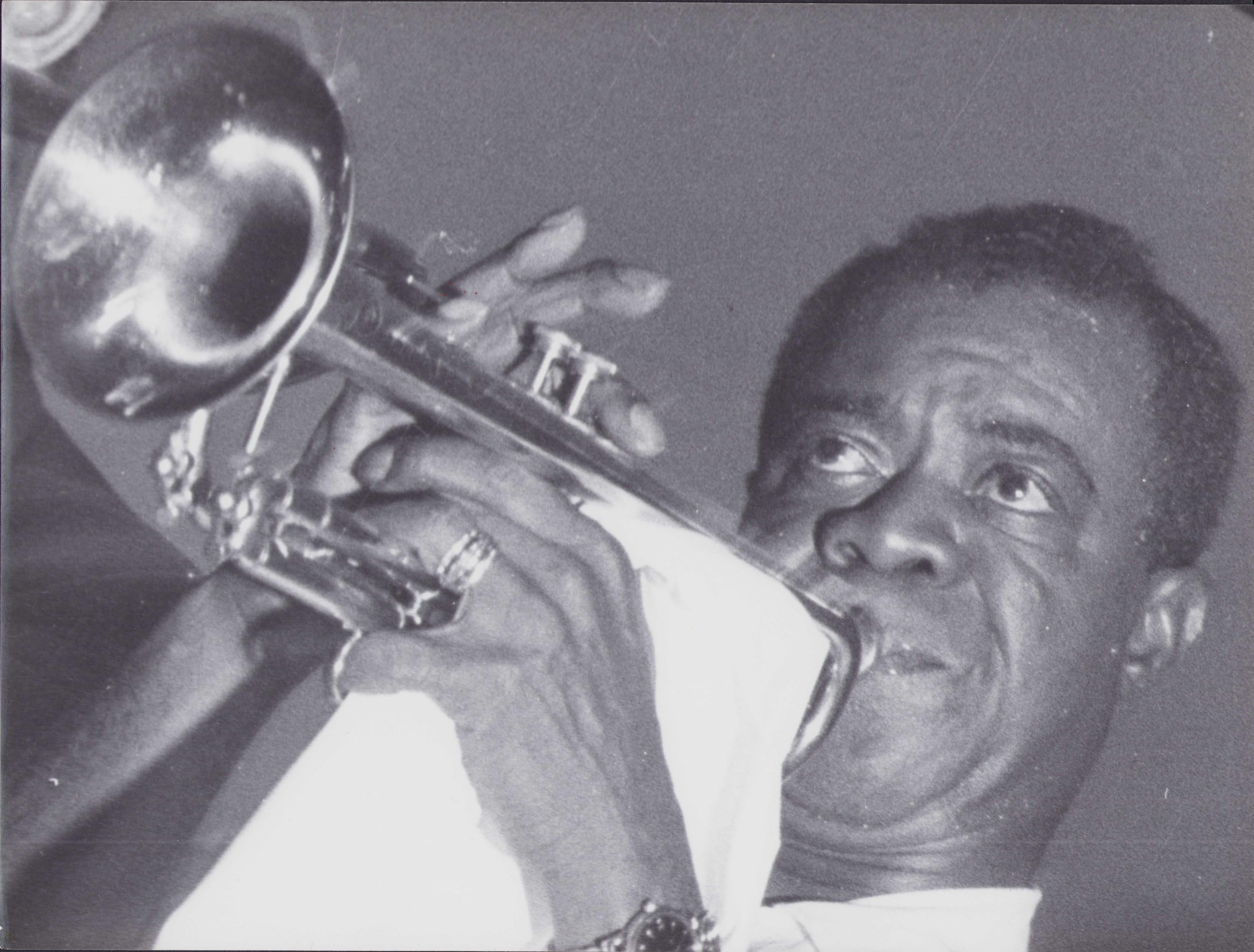 Klaus Redenbacher Black and White Photograph - Louis Armstrong in Concert, 1955 – Original Vintage Photograph