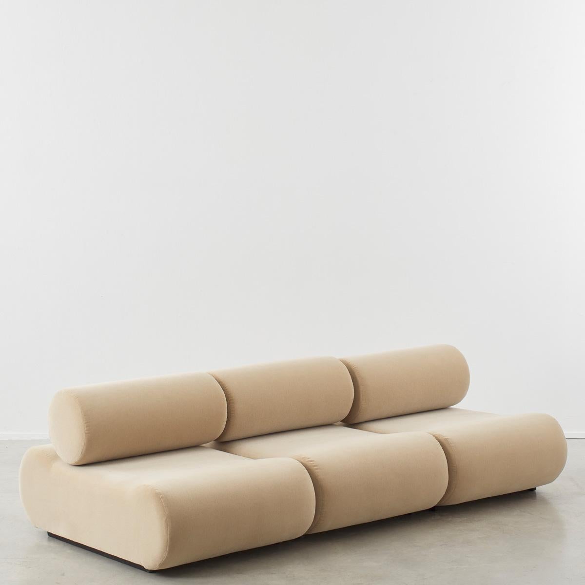 Designed in 1969 but unveiled at the 1972 Cologne international furniture fair in Germany, Klaus Uredat’s sofa design involves elements that can be rearranged in a wide variety of possible configurations. The two pieces of each seat, themselves