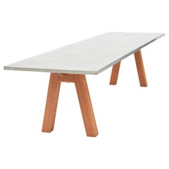 Table de salle à manger Klaus Wettergren en bois de comore et plateau en zinc:: design moderne