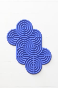 Klaverblad Nr. 08.1 Wall Panel in Ultramarine Blue Plywood by Arno Hoogland