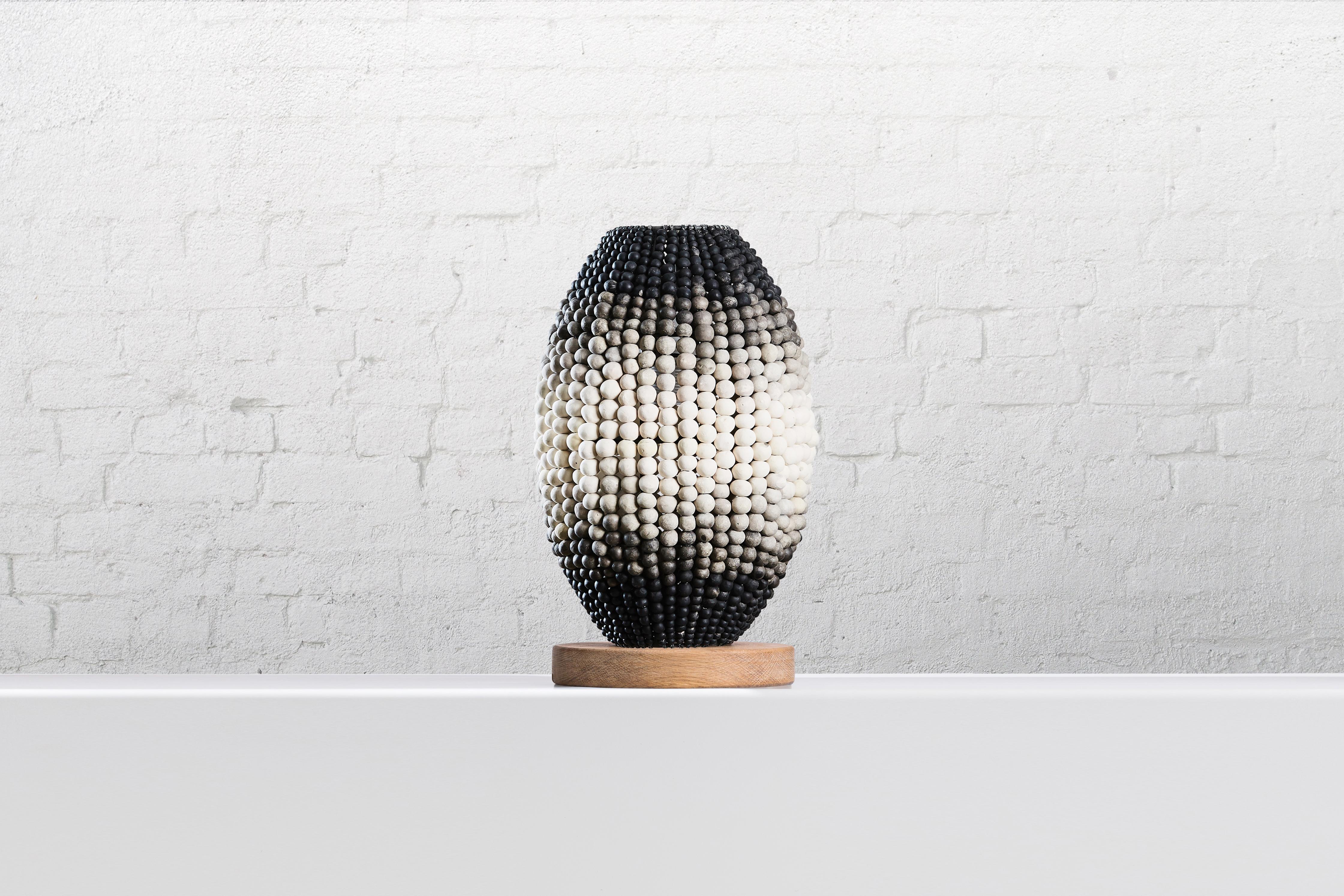 South African Klaylife Barrel, Ombre Handmade Clay Beaded Table Lamp + Floor Lamp (Large) For Sale