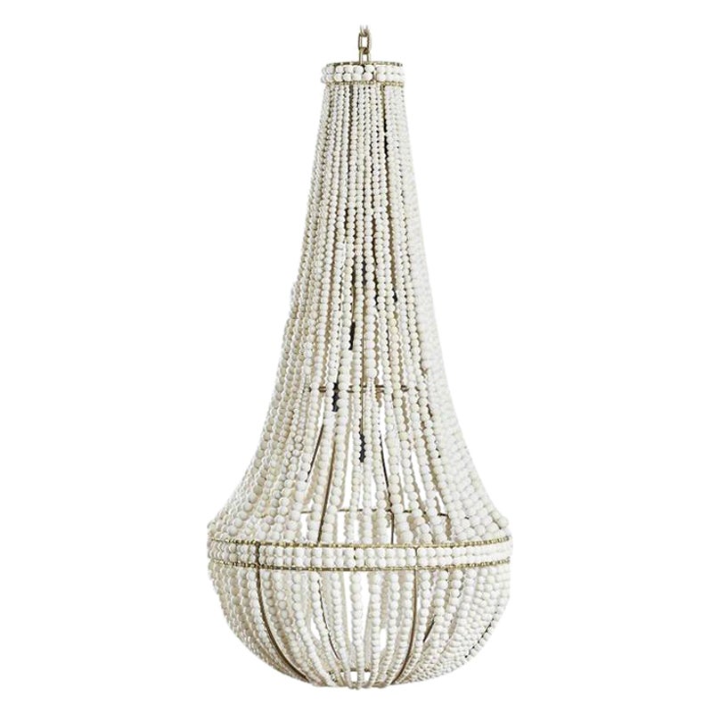 Klaylife Elongated Sash, XL, Gold Clay Beaded Chandelier/Hanging Light For Sale