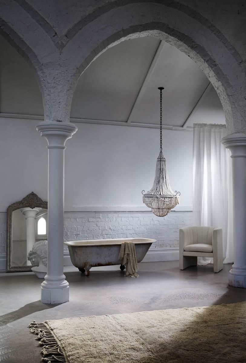 For those seeking something a little more sophisticated.

The Ornate ticks all the traditional chandelier boxes. Classic silhouette, additional ‘bowl’ at the base with a cluster of intricate bead work, detachable glass ‘crystals’ and double side