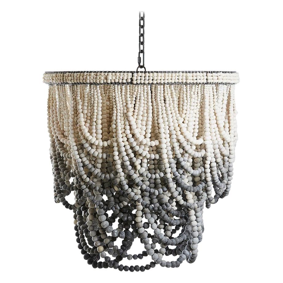 Klaylife Romantic Swag, Large, Ombre Handmade Clay Bead Chandelier, 21st Century For Sale