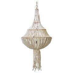 Klaylife, Swish, Large, Stone + White, Gold frame, Handmade Clay Bead Chandelier