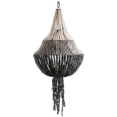 Klaylife, Swish, Medium, White, Handmade Clay Beaded Chandelier