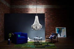 klaylife Twist, Large, White handmade clay beaded chandelier, 21st Century