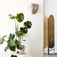 Applique murale Klaylife, lampe à suspension blanche en argile perlée faite à la main