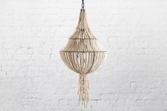 Klaylife, Swish, Medium, White, Handmade Clay Beaded Chandelier