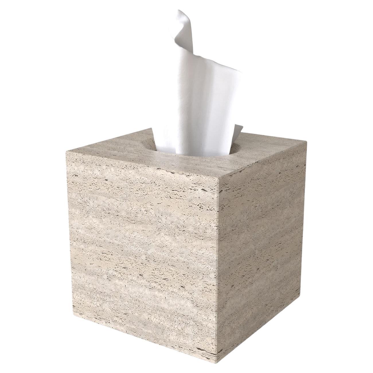Mexican Kleenera White Marble Tissue Holder For Sale