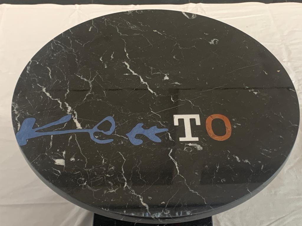 Contemporary Kleeto coffee table by Cleto Munari, unique piece with inlaid marble For Sale