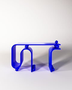Klein Blue Silk Matt Lacquer Paint, Klavelle Console By OMER OZTURK