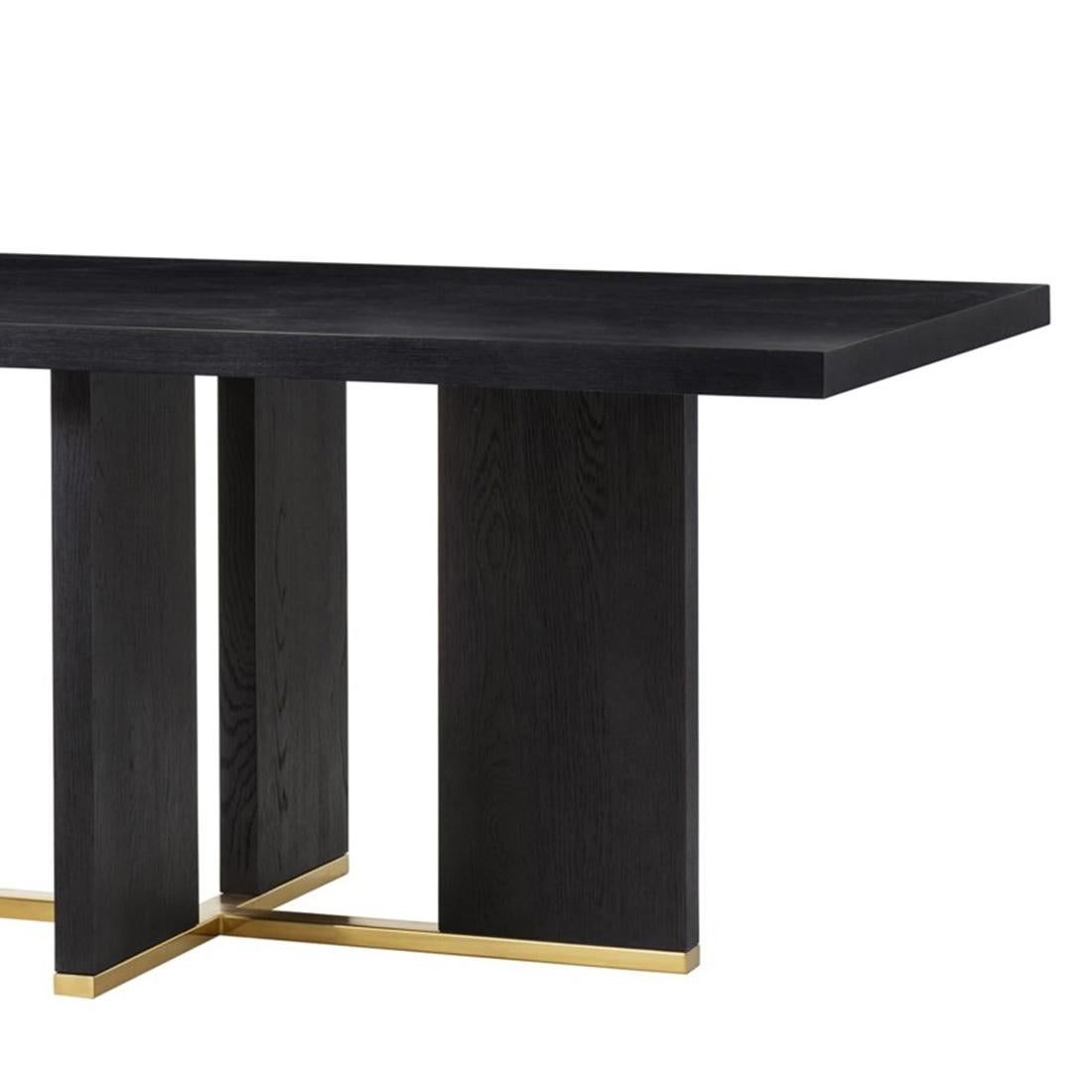 Blackened Klein Dining Table in Solid Poplar Wood