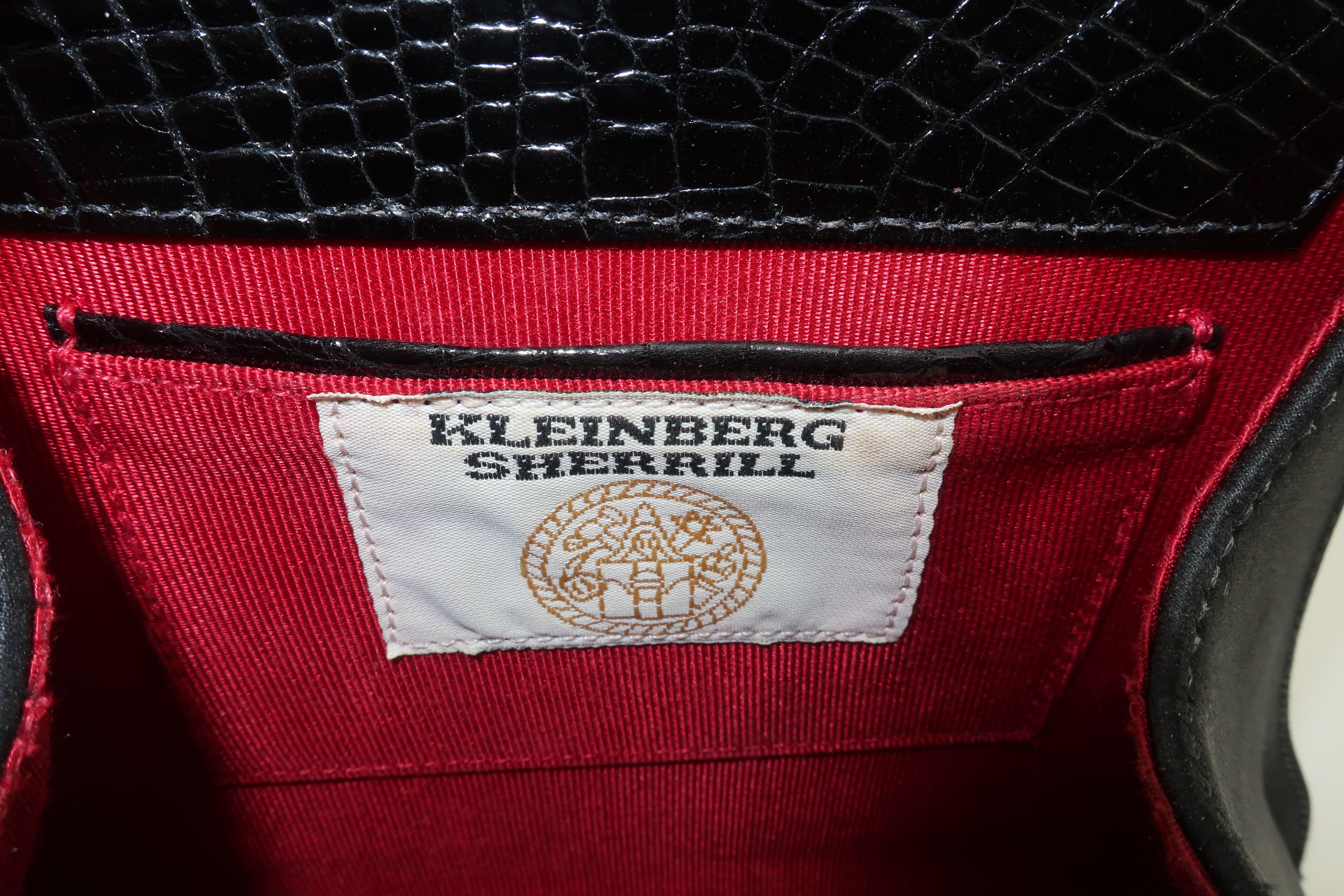 Kleinberg Sherrill Black Satin & Alligator Evening Handbag, C.1990 4