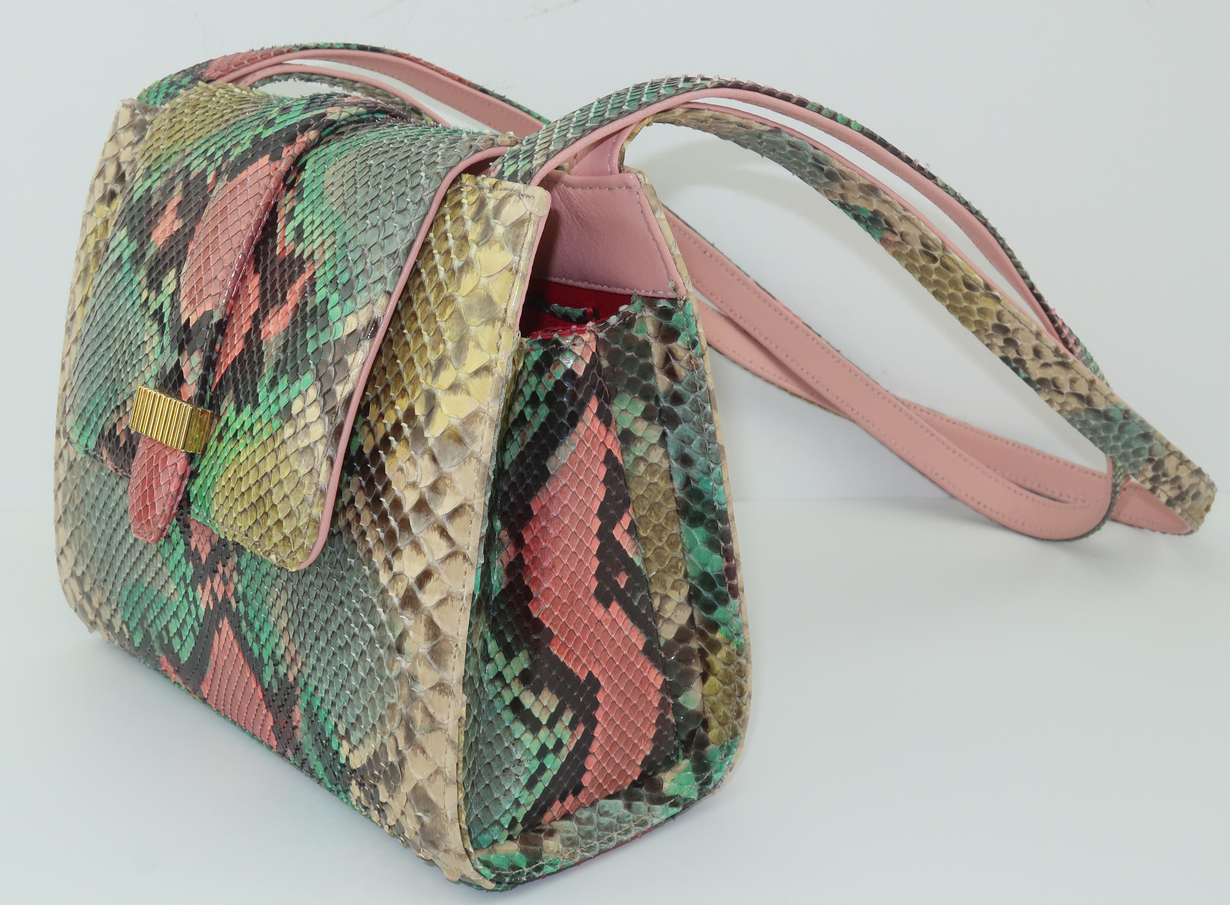 colorful snakeskin purse