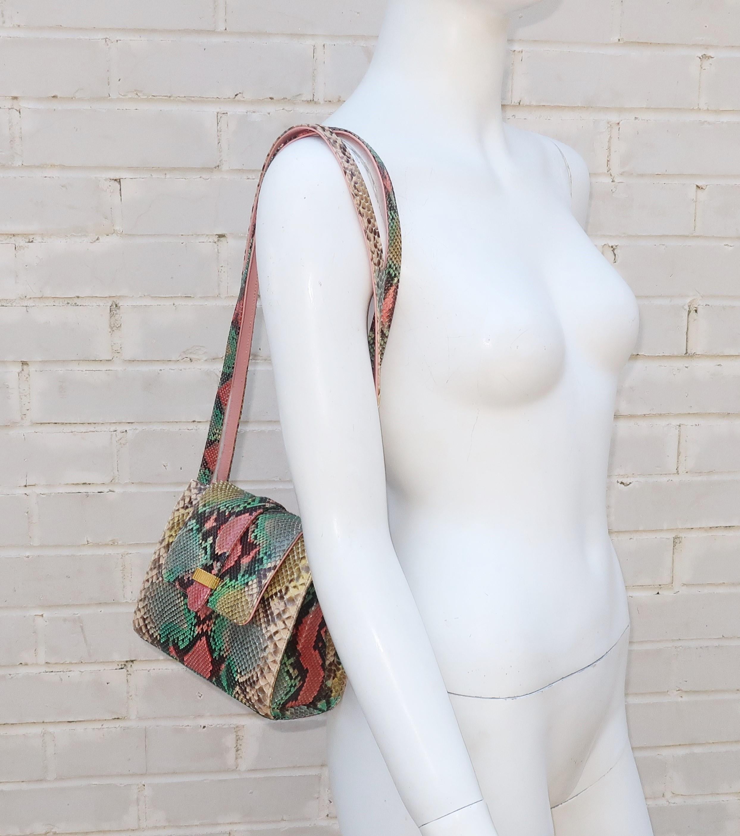 Women's Kleinberg Sherrill Multi Color Python Snakeskin Handbag