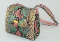 Kleinberg Sherrill Multi Color Python Snakeskin Handbag