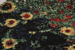 Klimt-Inspired Vintage Art Rug “Farm Garden with Sunflowers” - Rug & Kilim