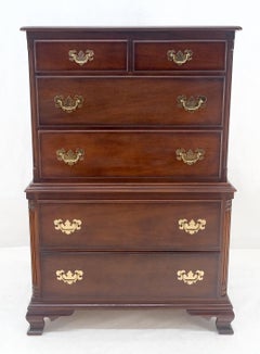 Kling 6 Drawers SOLID Mahogany 50" Tall Chippendale Style Dresser Chest MINT