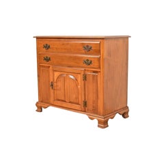Kling American Colonial Solid Maple Server or Bar Cabinet, Circa 1960s
