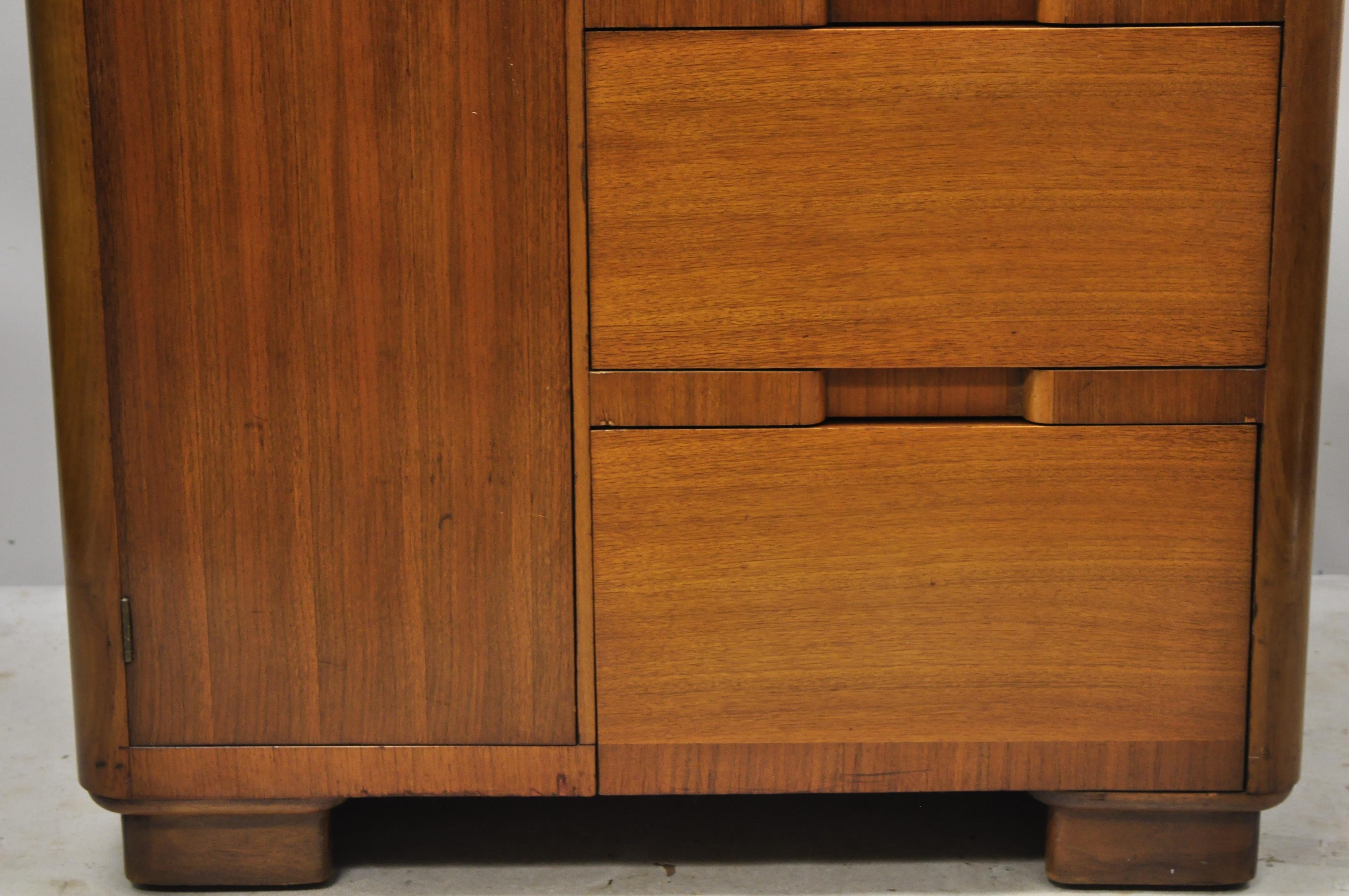 Kling Factories Waterfall Art Deco Armoire Mahogany Dresser Cedar Lined Wardrobe 2
