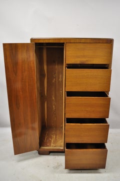 Kling Factories Waterfall Art Deco Armoire Mahogany Dresser Cedar Lined Wardrobe