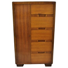 Kling Fabriken Wasserfall Art Deco Armoire Mahagoni Kommode Zedernholz gefüttert Kleiderschrank