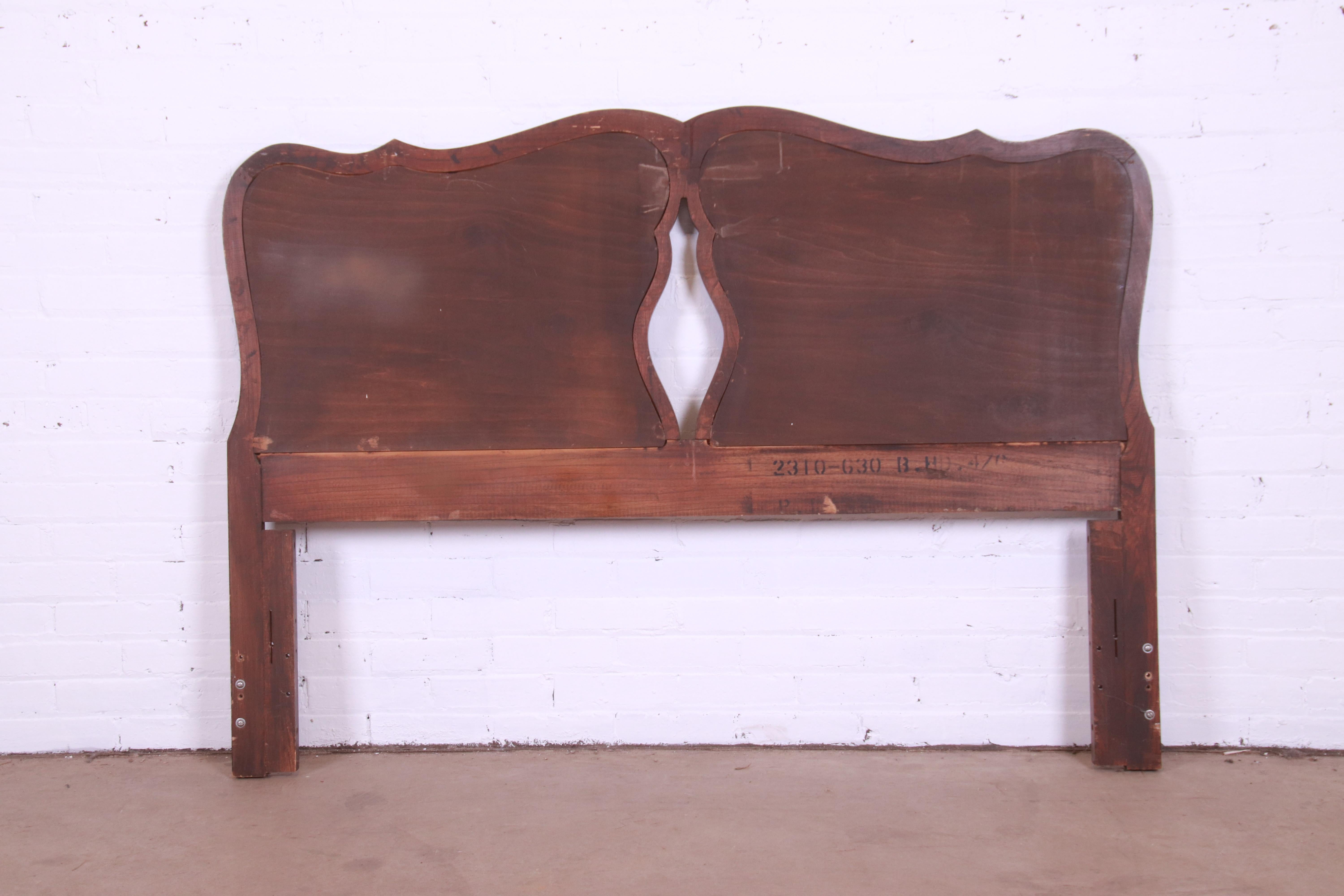 Kling Furniture French Provincial Carved Mahogany Full or Queen Size Headboard 4