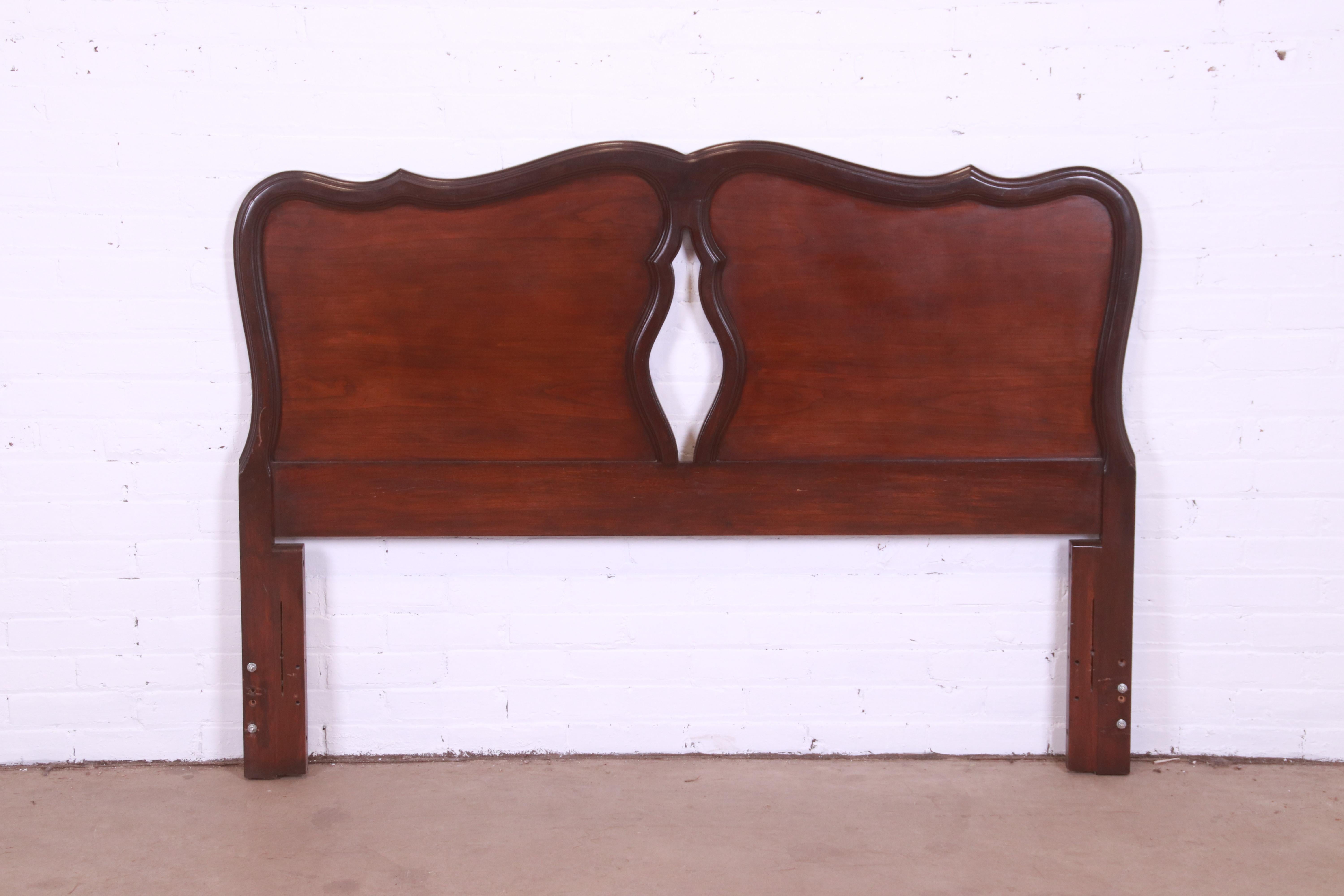 American Kling Furniture French Provincial Carved Mahogany Full or Queen Size Headboard