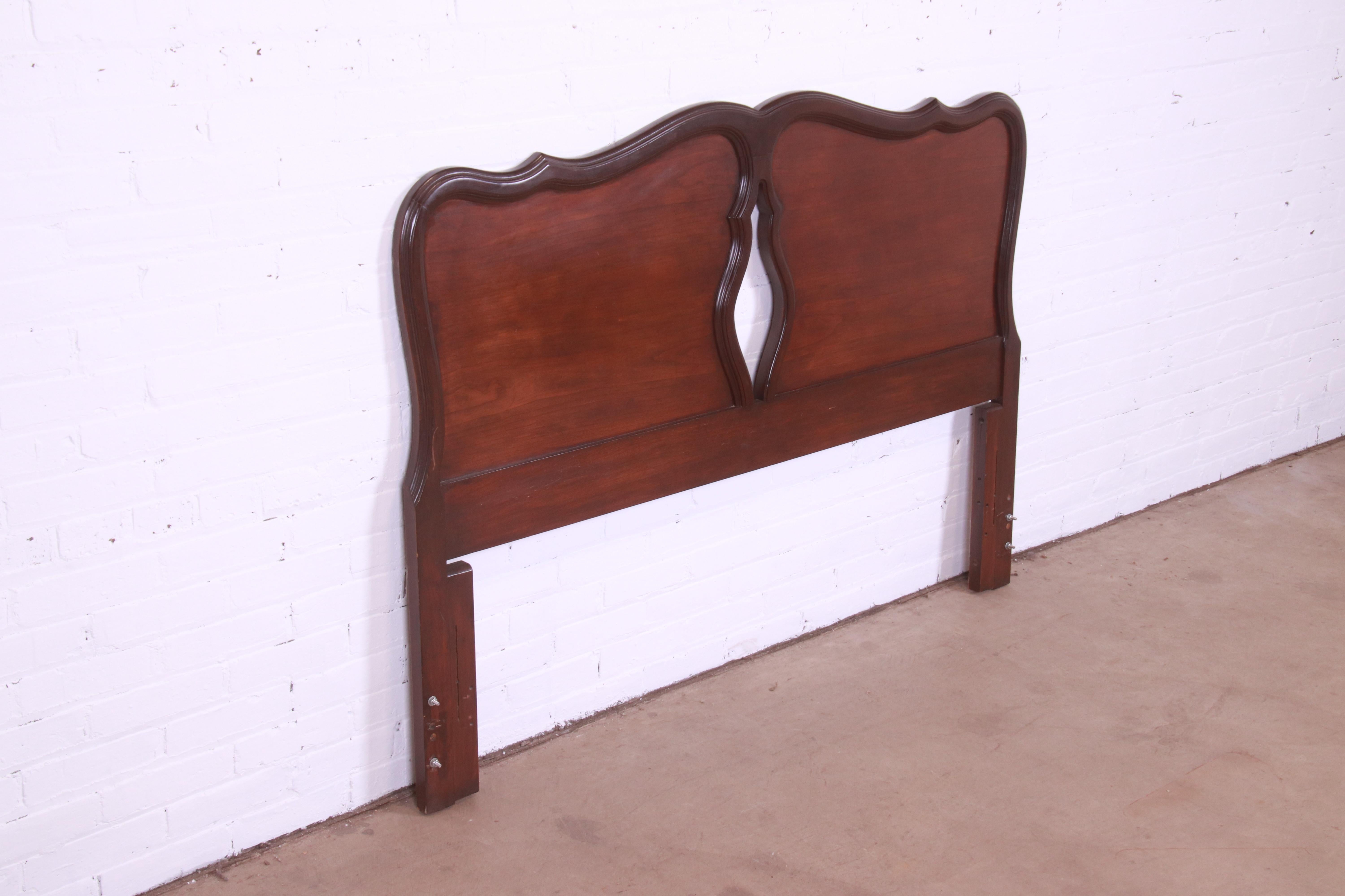 20th Century Kling Furniture French Provincial Carved Mahogany Full or Queen Size Headboard