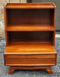 Kling Furniture Mid Century Solid Cherry Tiered Bedside Table Nightstand