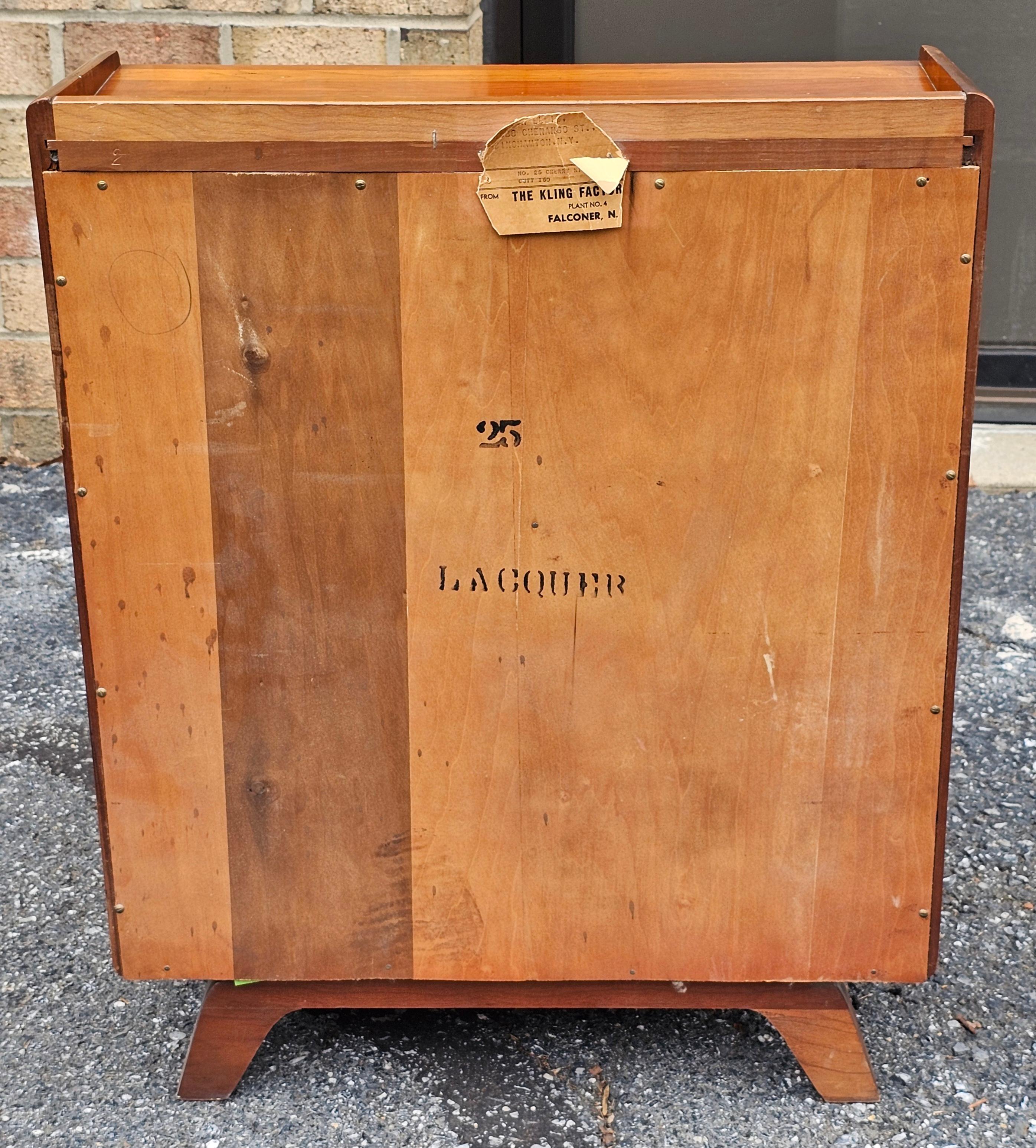 Kling Furniture Mid Century Solid Cherry Tiered Bedside Table Nightstand For Sale 1