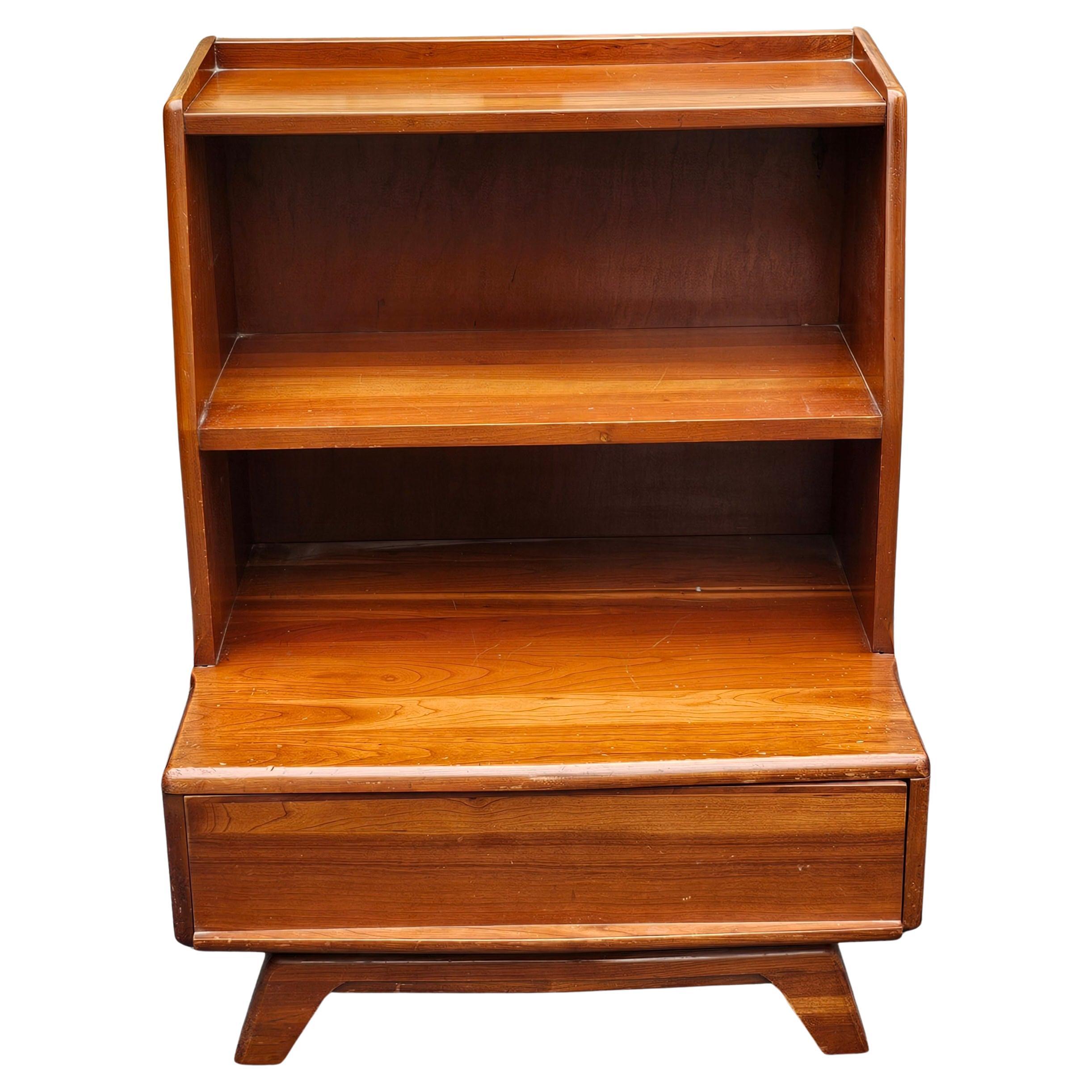 Kling Furniture Mid Century Solid Cherry Tiered Bedside Table Nightstand