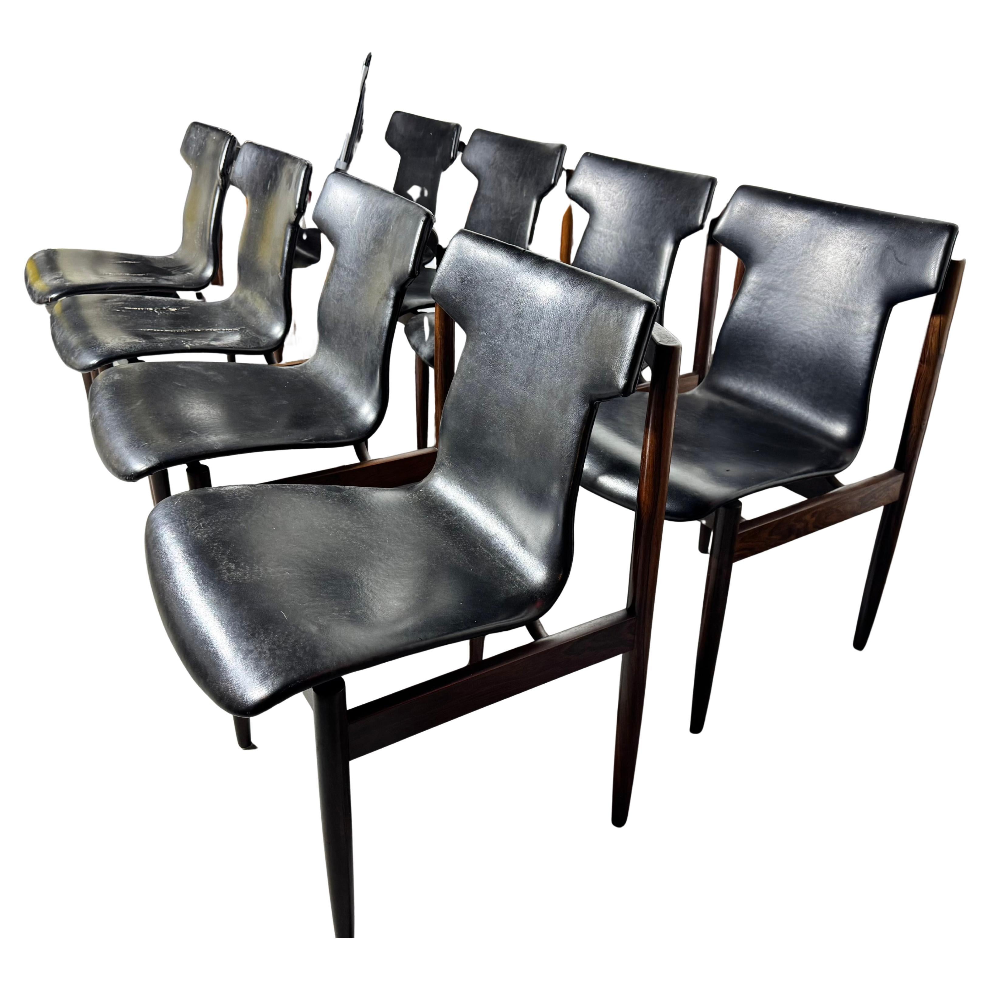 Klingenberg Set of Eight Rosewood Dining Chairs for Fristho