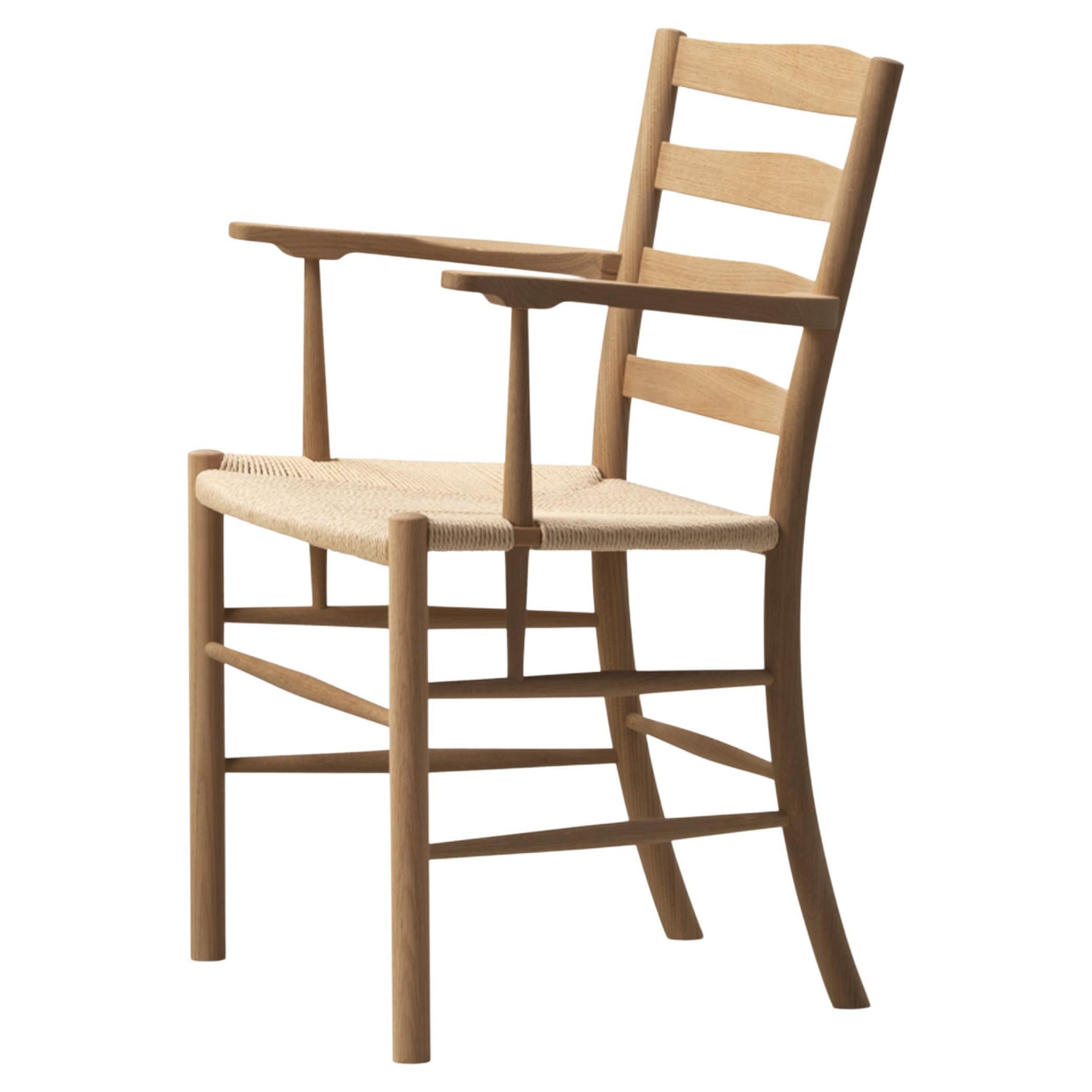 Klint Armlehnstuhl - Geölte Eiche/Naturpapier Corde, von Kaare Klint für Fredericia