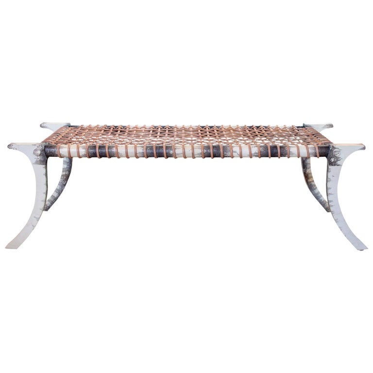 Klismos Bench In Natural Lizard Skin For Sale At 1stdibs